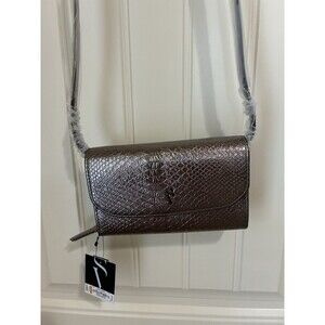 Simply Vera Wang Mini Envelope Crossbody Bag Purse - Pewter Snake New